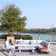 Patio White Aluminum 7-Person Outdoor Seating Group with Cushions