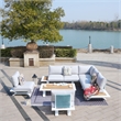 Patio White Aluminum 7-Person Outdoor Seating Group with Cushions