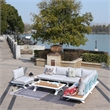Patio White Aluminum 7-Person Outdoor Seating Group with Cushions