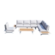 Patio White Aluminum 7-Person Outdoor Seating Group with Cushions