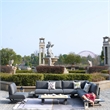 Gray Aluminum 7-Person Outdoor Seating Group with Gray Cushions
