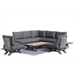 Gray Aluminum 7 - Person Outdoor Seating Group with Gray Cushions
