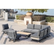 Gray Aluminum 7 - Person Outdoor Seating Group with Gray Cushions