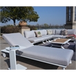 White Aluminum 8-Person Outdoor Seating Group with Gray Cushions