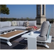 White Aluminum 8-Person Outdoor Seating Group with Gray Cushions