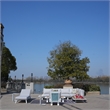 White Aluminum 8-Person Outdoor Seating Group with Gray Cushions