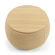 Direct Wicker Round Contemporary Plastic Storage Ottoman in Natural