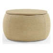 Direct Wicker Round Contemporary Plastic Storage Ottoman in Natural