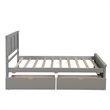 Gray Wood Platform Storage Bed 2 drawers with wheels Twin Size Frame