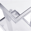Chrome Glass Top C Shape Square Table with Metal Base for Living Room