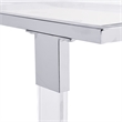 Chrome Glass Top C Shape Square Table with Metal Base for Living Room