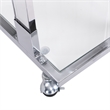 Chrome Glass Top C Shape Square Table with Metal Base for Living Room