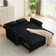 Direct Wicker Velvet Convertible Loveseat Sleeper Sofa Couch in Black
