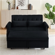 Direct Wicker Velvet Convertible Loveseat Sleeper Sofa Couch in Black