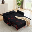 Direct Wicker Velvet Convertible Loveseat Sleeper Sofa Couch in Black