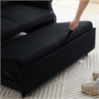 Direct Wicker Velvet Convertible Loveseat Sleeper Sofa Couch in Black