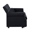 Direct Wicker Velvet Convertible Loveseat Sleeper Sofa Couch in Black