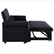 Direct Wicker Velvet Convertible Loveseat Sleeper Sofa Couch in Black