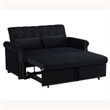 Direct Wicker Velvet Convertible Loveseat Sleeper Sofa Couch in Black