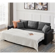 Gray Fabric Reversible Sleeper Sectional Sofa with storage and 2 stools Steel
