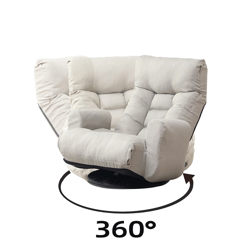Gray Metal Single Lazy Sofa Tatami Balcony Reclining Chair Leisure Sofa