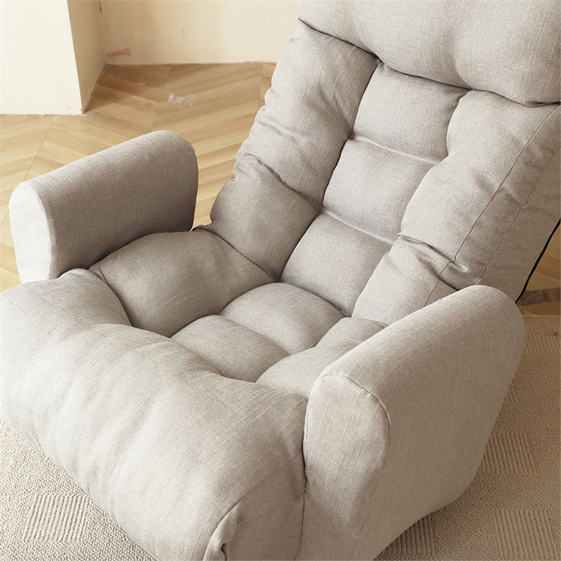 Gray Metal Single Lazy Sofa Tatami Balcony Reclining Chair Leisure Sofa