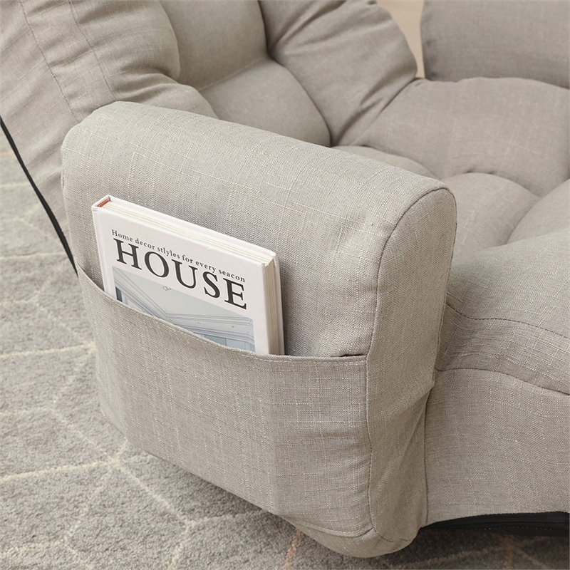 Gray Metal Single Lazy Sofa Tatami Balcony Reclining Chair Leisure Sofa