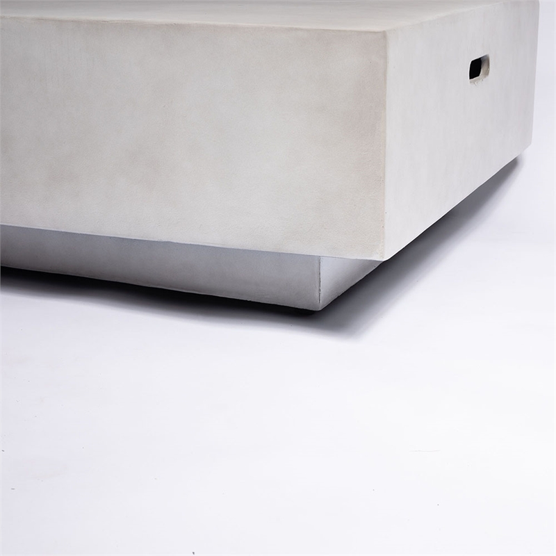 Direct Wicker Stainless Steel & Concrete Fire Pit Table with Burner in Gray