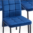 Dark Blue Velvet High Back Nordic Dining Chair with Black Legs