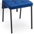 Dark Blue Velvet High Back Nordic Dining Chair with Black Legs