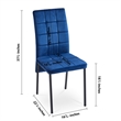 Dark Blue Velvet High Back Nordic Dining Chair with Black Legs