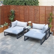 Direct Wicker 5-Piece Modern Aluminum Sofa Seating Set in Gray