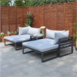 Direct Wicker 5-Piece Modern Aluminum Sofa Seating Set in Gray