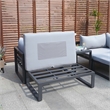 Direct Wicker 5-Piece Modern Aluminum Sofa Seating Set in Gray