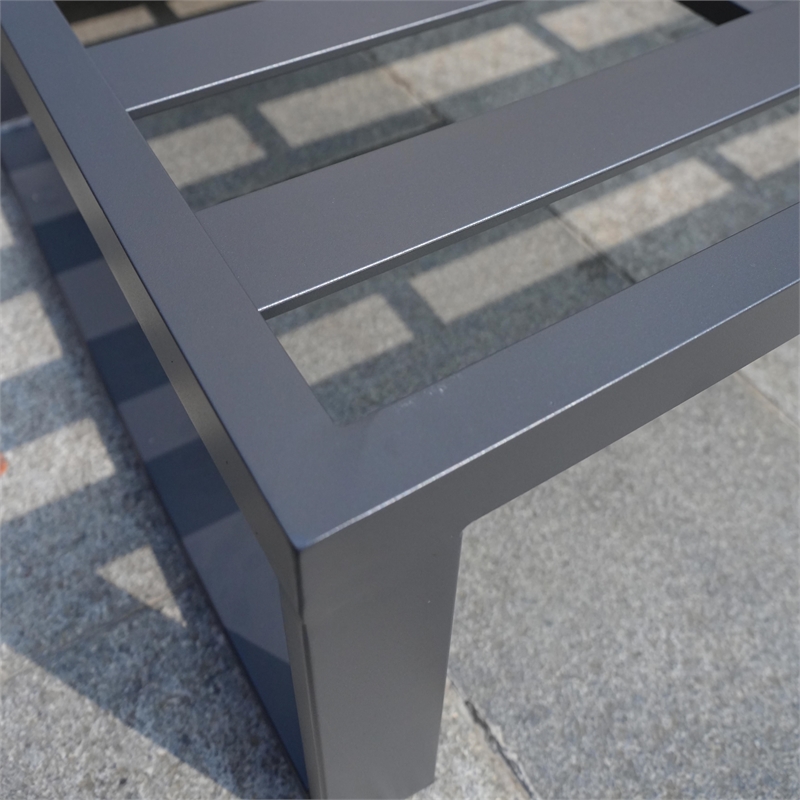 Direct Wicker 5-Piece Modern Aluminum Sofa Seating Set in Gray