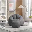 Gray Microfiber Bedding Bean Bag Sofa Chair High Pressure Foam with ottoman