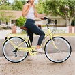 26 Inch Beach Cruiser Bike for Women 7 Speed with Perfect Fit Frame (Cream)