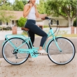 26 Inch Beach Cruiser Bike for Women 7 Speed with Perfect Fit Frame (Green)