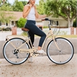 26 Inch Beach Cruiser Bike for Women 7 Speed with Perfect Fit Frame (Beige)