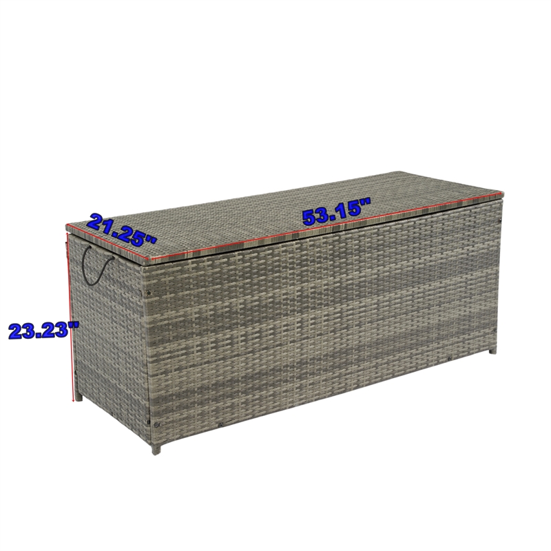 Direct Wicker 113 Gallon Outdoor Storage Box Wicker Patio Deck Boxes with Lid