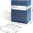 High Gloss LED Nightstand Acrylic Bedside Table with 3 Drawers for Bedroom-Blue