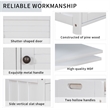 Wood Storage Bench with Removable Cushion and 3 Shutter-Shaped Doors (White)