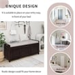 Wood Storage Bench with Removable Cushion and 3 Shutter-Shaped Doors (Espresso)