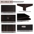 Wood Storage Bench with Removable Cushion and 3 Shutter-Shaped Doors (Espresso)