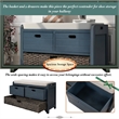 Direct Wicker TREXM 2-Drawer Storage Bench with Removable Basket - Navy