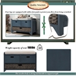 Direct Wicker TREXM 2-Drawer Storage Bench with Removable Basket - Navy