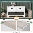Direct Wicker TREXM 2-Drawer Storage Bench with Removable Basket - White
