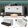 Direct Wicker TREXM 2-Drawer Storage Bench with Removable Basket - White