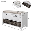 Direct Wicker TREXM 2-Drawer Storage Bench with Removable Basket - White