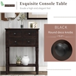 TREXM Narrow Console Table with Three Storage Drawers and Bottom Shelf-Espresso